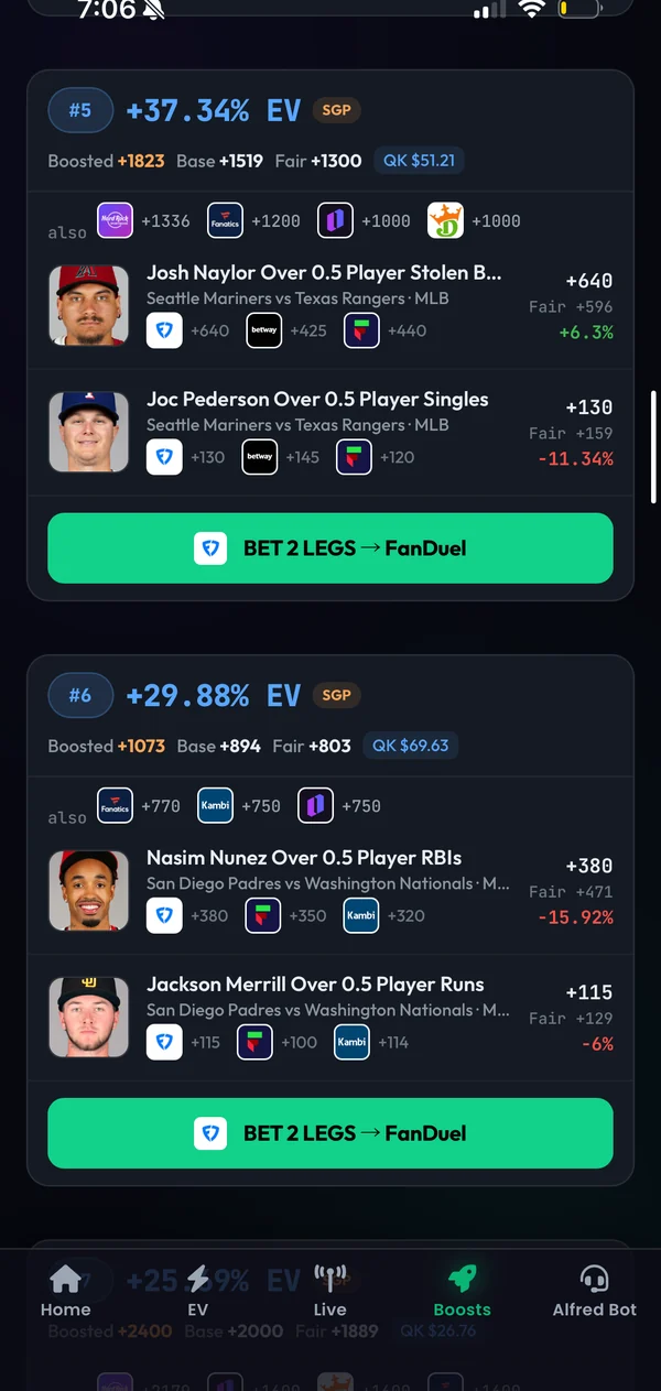 Bettor Odds app