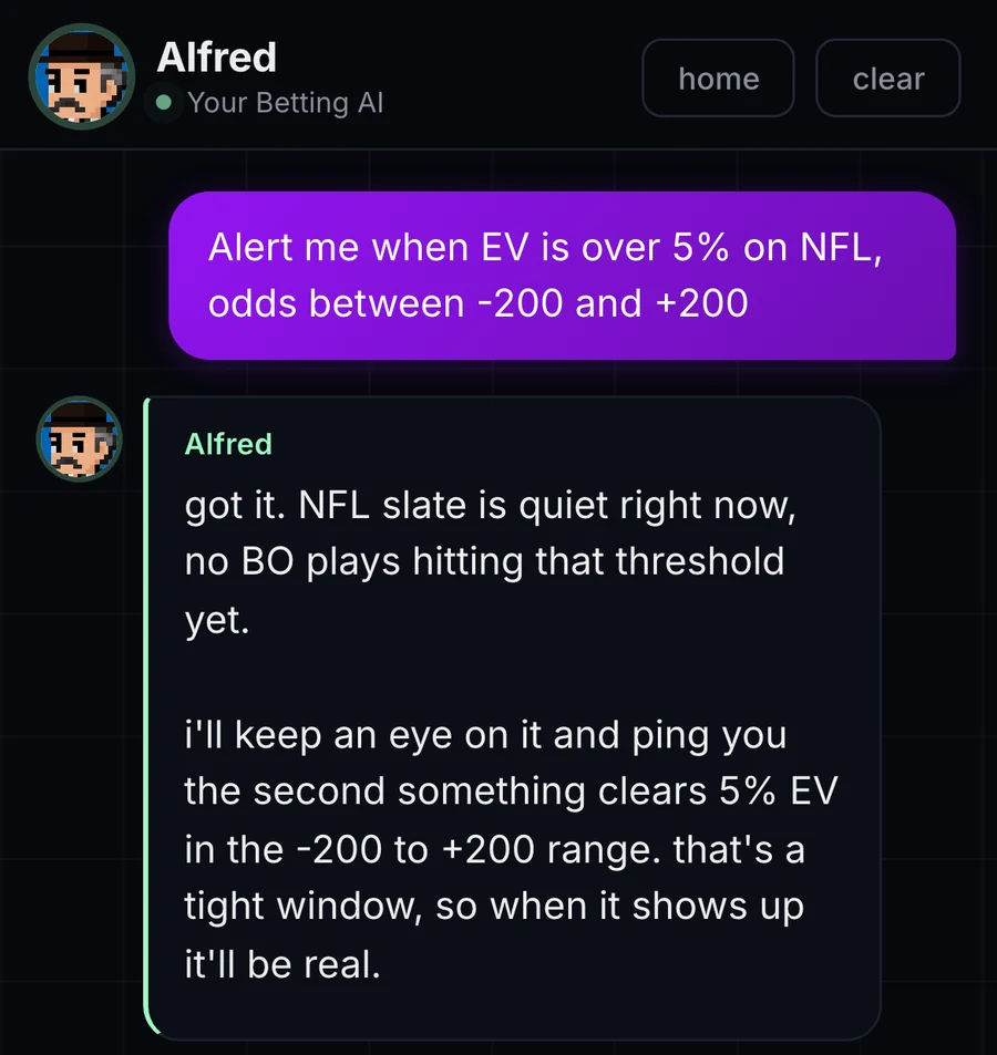 Alfred setting an alert